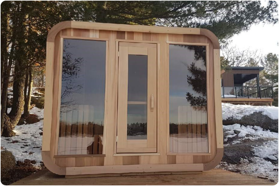 Luna sauna clear ceder hout buitensauna red cedar